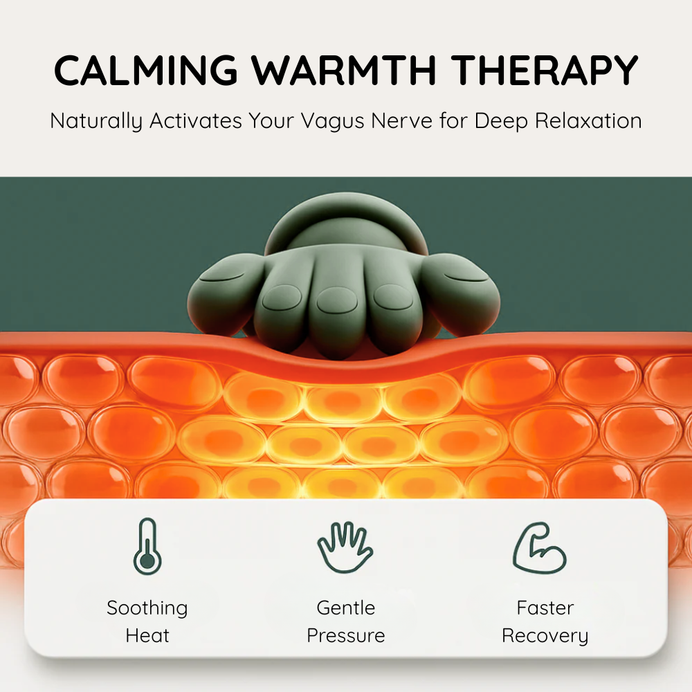 Relaxo massager demonstrating calming heat therapy over the neck area