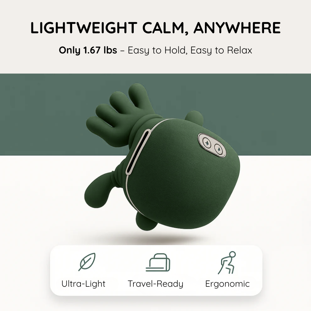 Relaxo vagus nerve massager showing lightweight portable design
